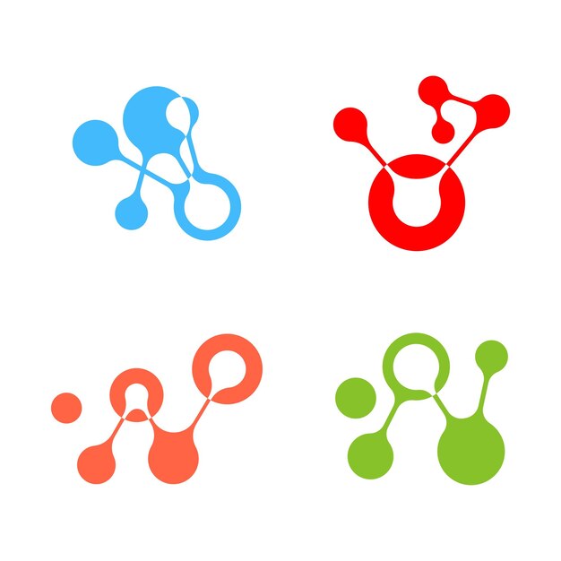 diseño de icono de tecnología de conexión de vector de logotipo de molécula