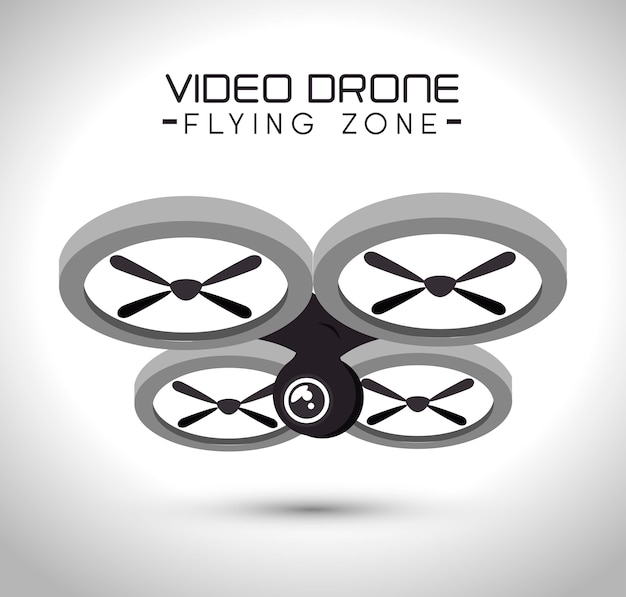 diseño de icono de tecnología de video drone aislado