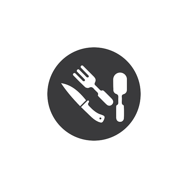 Vector diseño de icono de tenedor cuchillo y cuchara