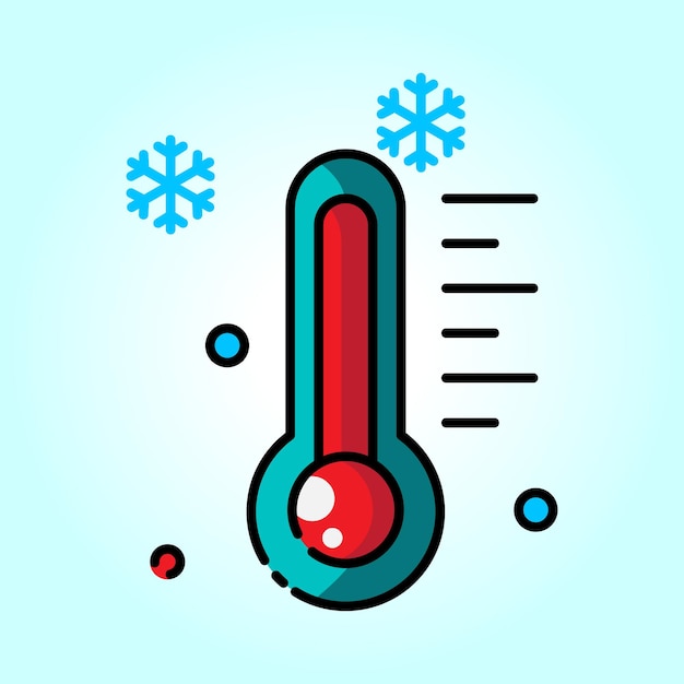 Diseño del icono del termómetro Ilustración de clima frío de congelación a baja temperatura