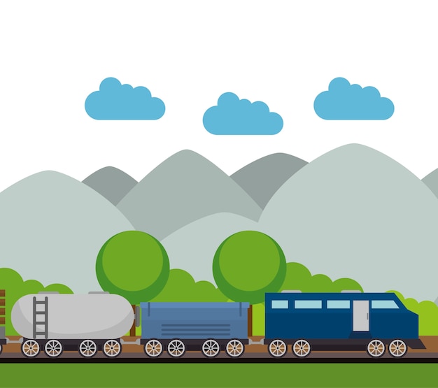 Vector diseño de icono de tren de ferrocarril aislado