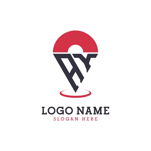 Diseño de icono de ubicación AY Logotipo moderno AY Pinpoint para aplicaciones de mapas de navegación y negocios basados en la ubicación