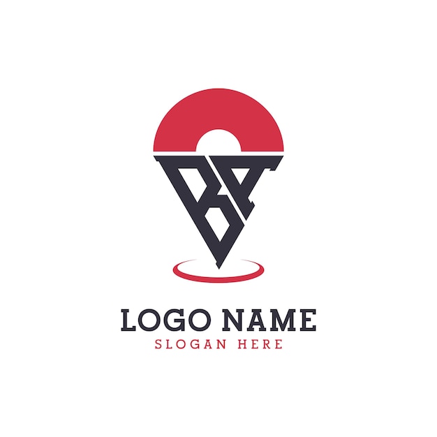 Diseño de icono de ubicación de BA Logotipo moderno de BA Pinpoint para aplicaciones de mapas de navegación y negocios basados en la ubicación