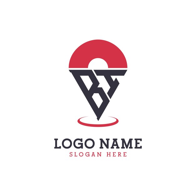 Diseño de icono de ubicación de BI Logotipo de punto de BI moderno para aplicaciones de mapas de navegación y negocios basados en la ubicación