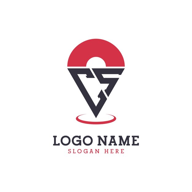 Diseño de icono de ubicación de CS Logotipo moderno de CS Pinpoint para aplicaciones de mapas de navegación y negocios basados en la ubicación