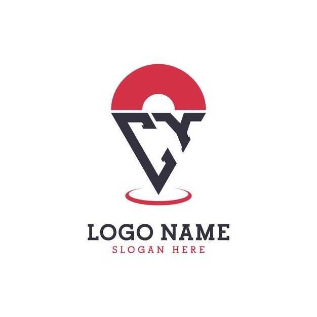 Diseño de icono de ubicación CY Logotipo moderno de punto CY para aplicaciones de mapas de navegación y negocios basados en la ubicación
