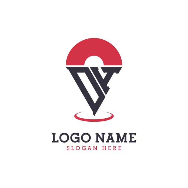 Diseño de icono de ubicación de DH Logotipo moderno de DH Pinpoint para aplicaciones de mapas de navegación y negocios basados en la ubicación