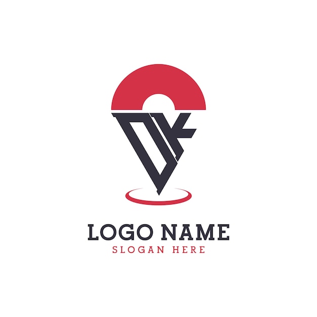 Diseño de icono de ubicación de DK Logotipo moderno de DK Pinpoint para aplicaciones de mapas de navegación y negocios basados en la ubicación