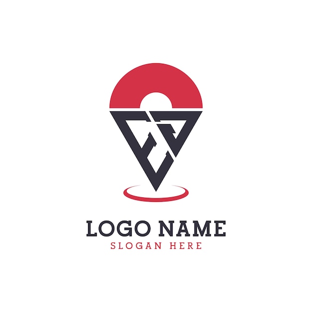 Diseño de icono de ubicación de EJ Logotipo moderno de EJ Pinpoint para aplicaciones de mapas de navegación y negocios basados en la ubicación