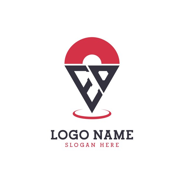 Diseño de icono de ubicación EO Logotipo moderno EO Pinpoint para aplicaciones de mapas de navegación y negocios basados en la ubicación