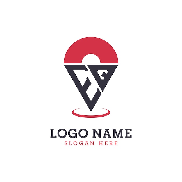 Diseño de icono de ubicación de EQ Logotipo de punto de EQ moderno para aplicaciones de mapas de navegación y negocios basados en la ubicación