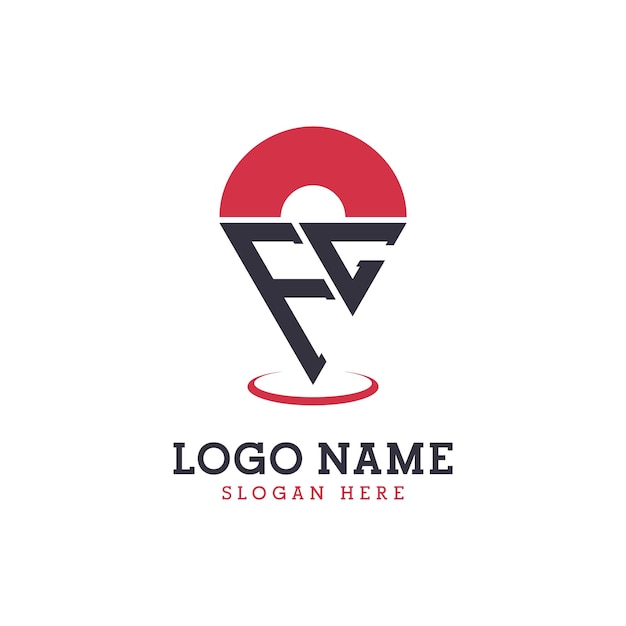 Diseño de icono de ubicación FC Logotipo moderno de FC Pinpoint para aplicaciones de mapas de navegación y negocios basados en la ubicación