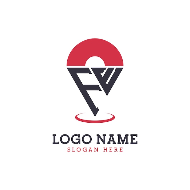 Diseño de icono de ubicación FE Logotipo moderno de punto FE para aplicaciones de mapas de navegación y negocios basados en la ubicación