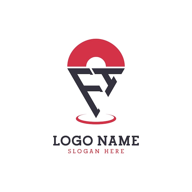 Diseño de icono de ubicación de FI Logotipo moderno de punto de identificación de FI para aplicaciones de mapas de navegación y negocios basados en la ubicación