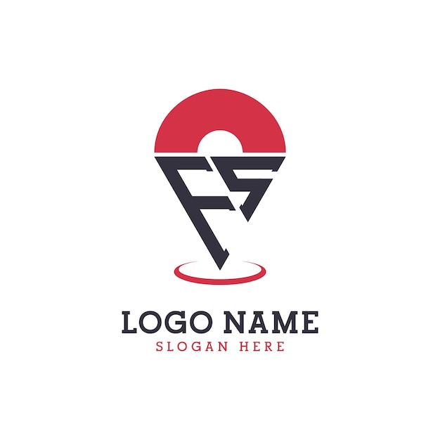 Diseño de icono de ubicación de FS Logotipo moderno de FS Pinpoint para aplicaciones de mapas de navegación y negocios basados en la ubicación