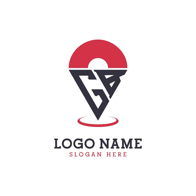 Diseño de icono de ubicación de GB Logotipo moderno de GB Pinpoint para aplicaciones de mapas de navegación y negocios basados en la ubicación