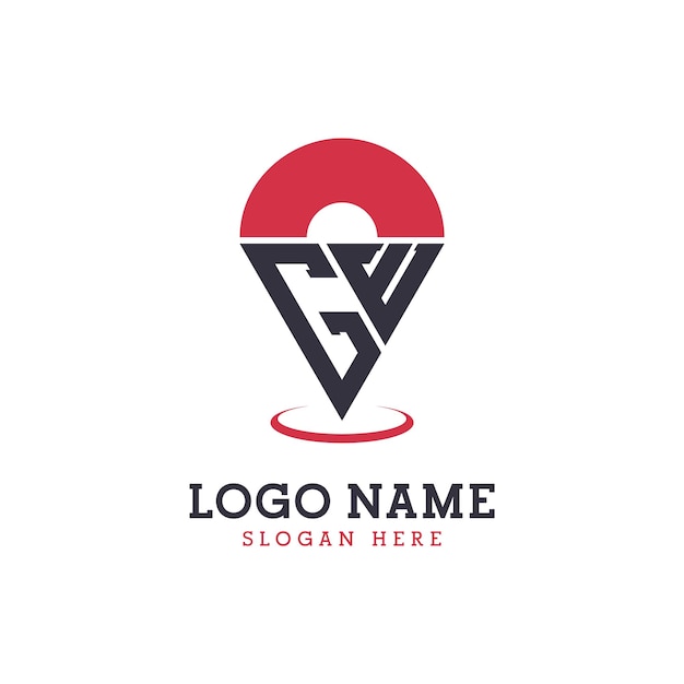 Diseño de icono de ubicación de GE Logotipo moderno de GE Pinpoint para aplicaciones de mapas de navegación y negocios basados en la ubicación