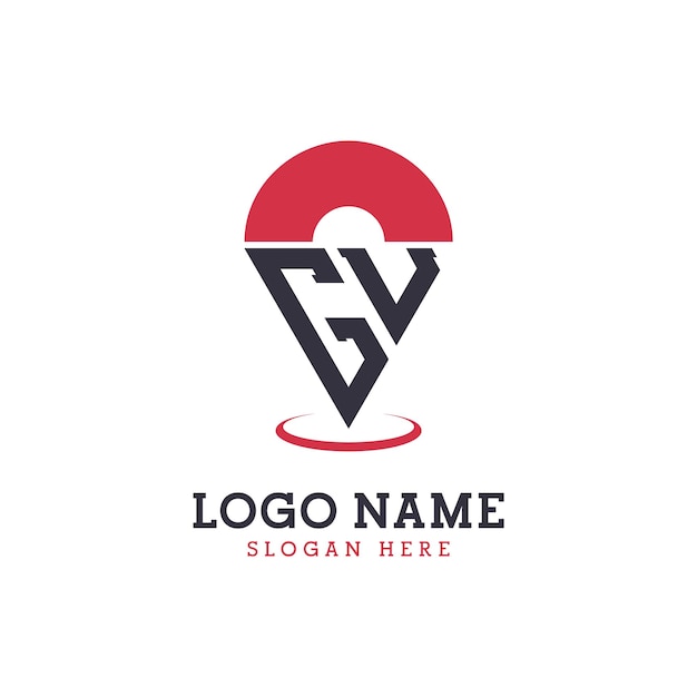 Diseño de icono de ubicación de GU Logotipo moderno de punto de identificación de GU para aplicaciones de mapas de navegación y negocios basados en la ubicación