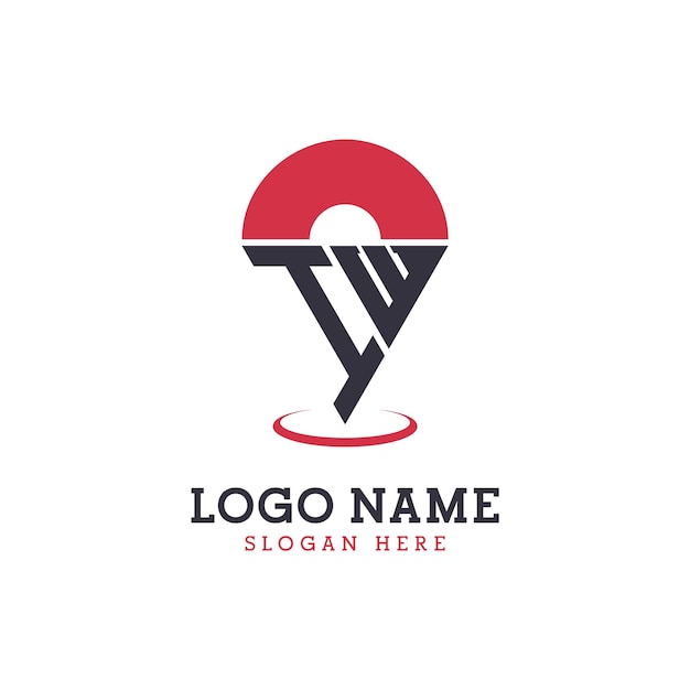 Diseño de icono de ubicación de IW Logotipo moderno de IW Pinpoint para aplicaciones de mapas de navegación y negocios basados en la ubicación