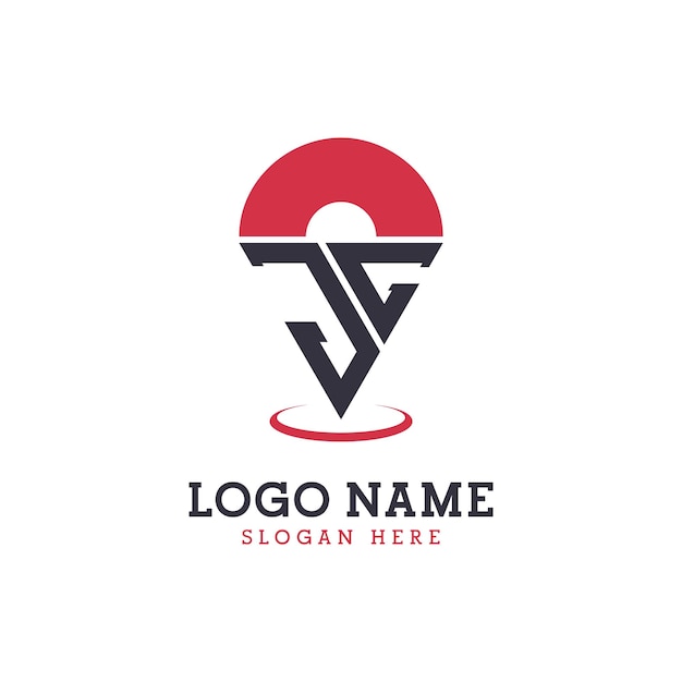 Diseño de icono de ubicación de JC Logotipo moderno de JC Pinpoint para aplicaciones de mapas de navegación y negocios basados en la ubicación