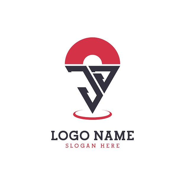Diseño de icono de ubicación de JJ Logotipo moderno de JJ Pinpoint para aplicaciones de mapas de navegación y negocios basados en la ubicación