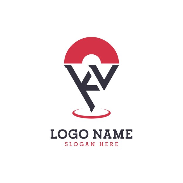 Diseño de icono de ubicación de KV Logotipo moderno de KV Pinpoint para aplicaciones de mapas de navegación y negocios basados en la ubicación