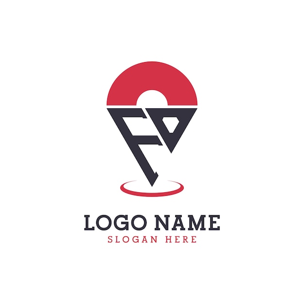 Diseño de icono de ubicación Logotipo moderno de FO Pinpoint para aplicaciones de mapas de navegación y negocios basados en la ubicación