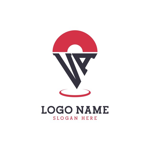 Diseño de icono de ubicación Logotipo moderno de VA Pinpoint para aplicaciones de mapas de navegación y negocios basados en la ubicación