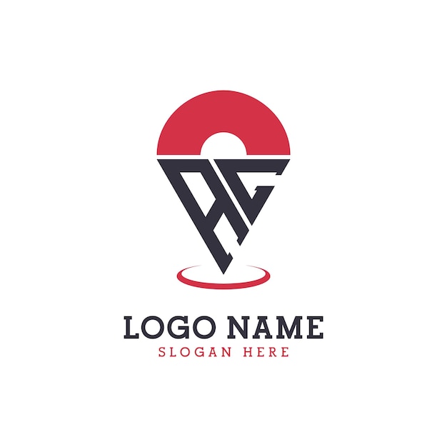Diseño de icono de ubicación Logotipo moderno de punto de AC para aplicaciones de mapas de navegación y negocios basados en la ubicación