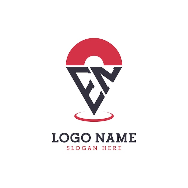 Diseño de icono de ubicación EN Logotipo moderno de punto EN para aplicaciones de mapas de navegación y negocios basados en la ubicación