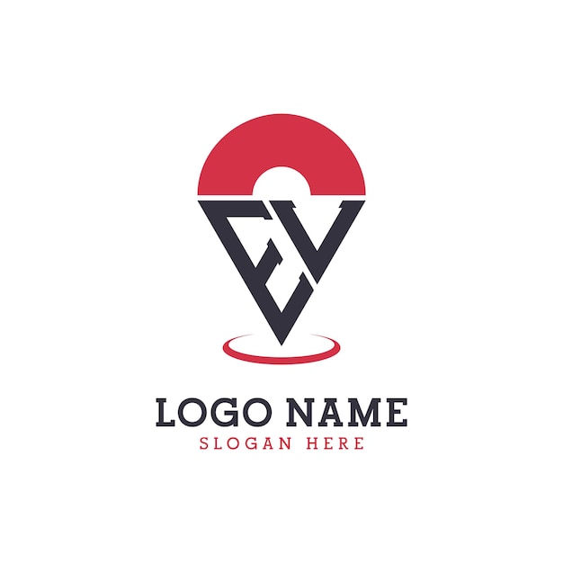 Diseño de icono de ubicación EL Logotipo moderno de punto EL para aplicaciones de mapas de navegación y negocios basados en la ubicación