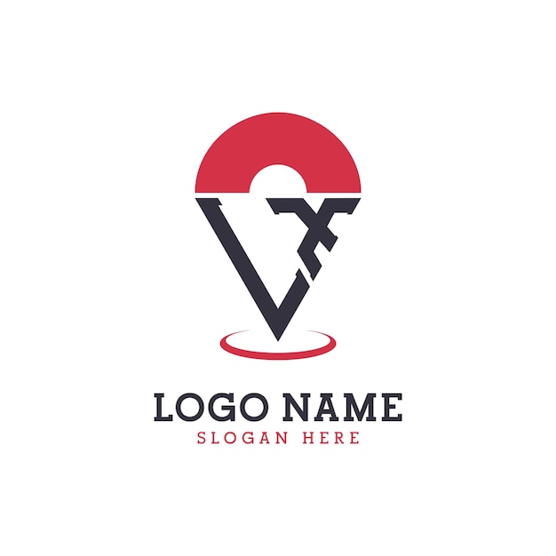 Diseño de icono de ubicación LX Logotipo moderno LX Pinpoint para aplicaciones de mapas de navegación y negocios basados en la ubicación