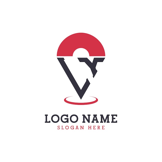 Diseño de icono de ubicación LY Logotipo moderno LY Pinpoint para aplicaciones de mapas de navegación y negocios basados en la ubicación