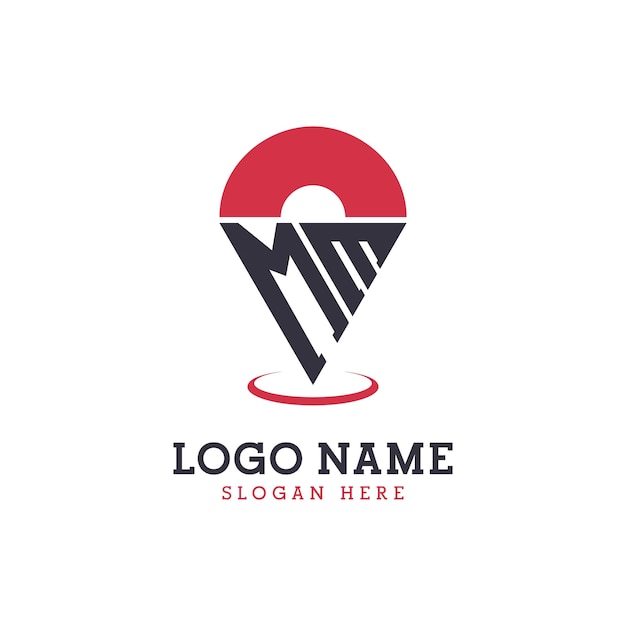 Diseño de icono de ubicación de MM Logotipo moderno de MM Pinpoint para aplicaciones de mapas de navegación y negocios basados en la ubicación