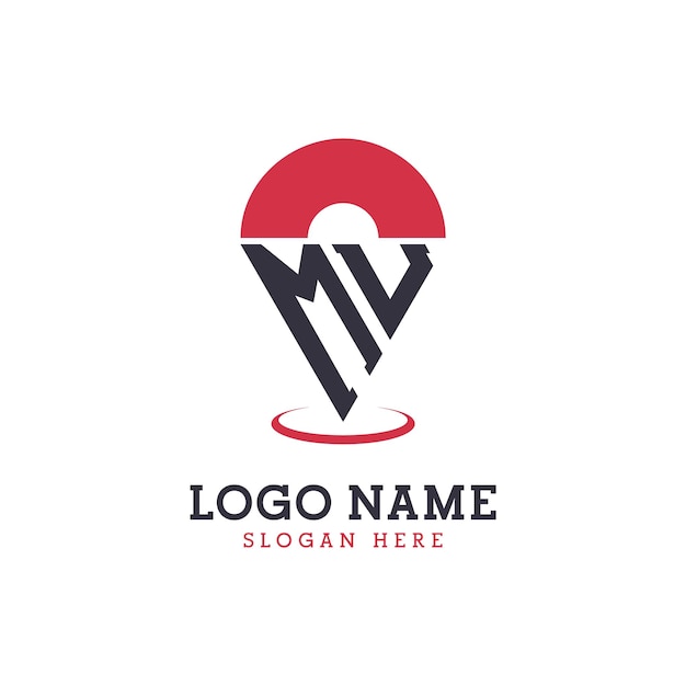 Diseño de icono de ubicación MU Logotipo moderno de punto MU para aplicaciones de mapas de navegación y negocios basados en la ubicación