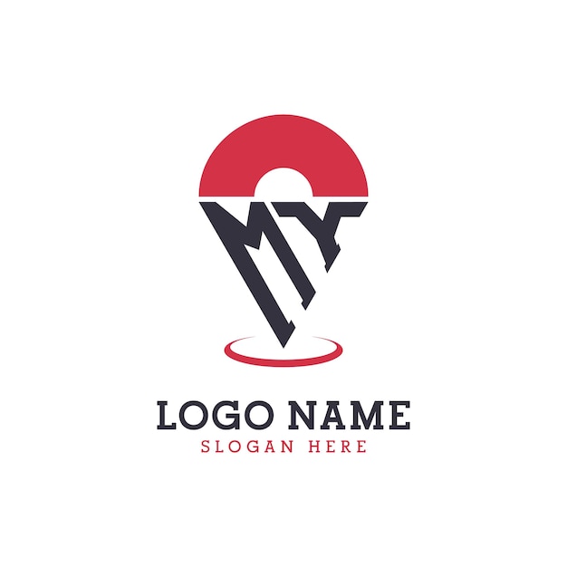 Diseño de icono de ubicación de MY Logotipo moderno de MY Pinpoint para aplicaciones de mapas de navegación y negocios basados en la ubicación
