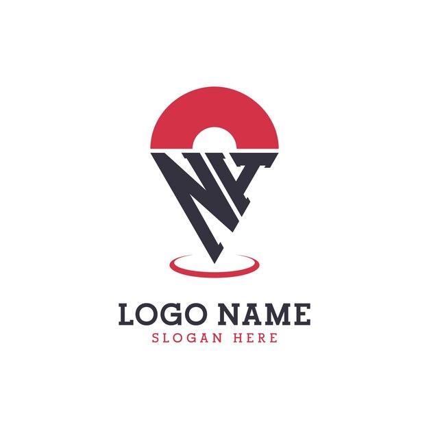 Diseño de icono de ubicación de NH Logotipo moderno de NH Pinpoint para aplicaciones de mapas de navegación y negocios basados en la ubicación