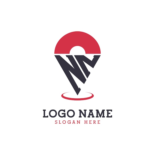 Diseño de icono de ubicación NN Logotipo moderno NN Pinpoint para aplicaciones de mapas de navegación y negocios basados en la ubicación
