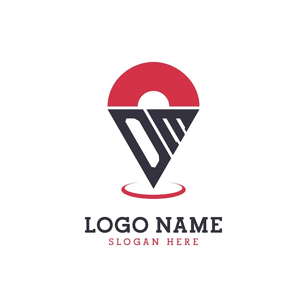 Diseño de icono de ubicación OM Logotipo moderno de punto OM para aplicaciones de mapas de navegación y negocios basados en la ubicación