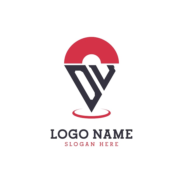 Diseño de icono de ubicación OU Logotipo moderno OU Pinpoint para aplicaciones de mapas de navegación y negocios basados en la ubicación