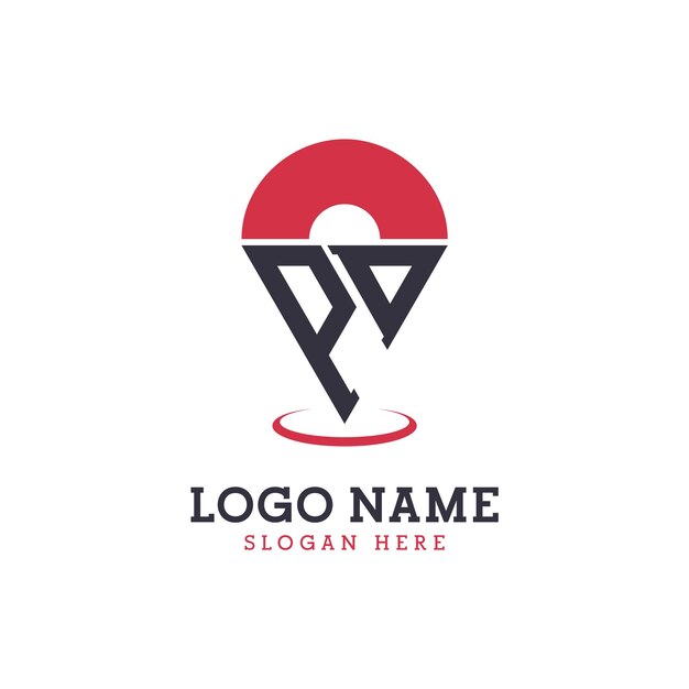 Diseño de icono de ubicación PD Logotipo moderno PD Pinpoint para aplicaciones de mapas de navegación y negocios basados en la ubicación