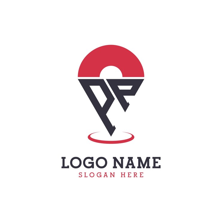 Vector diseño de icono de ubicación de pp logotipo moderno de punto de pp para aplicaciones de mapas de navegación y negocios basados en la ubicación