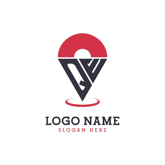 Diseño de icono de ubicación de QE Logotipo moderno de QE Pinpoint para aplicaciones de mapas de navegación y negocios basados en la ubicación