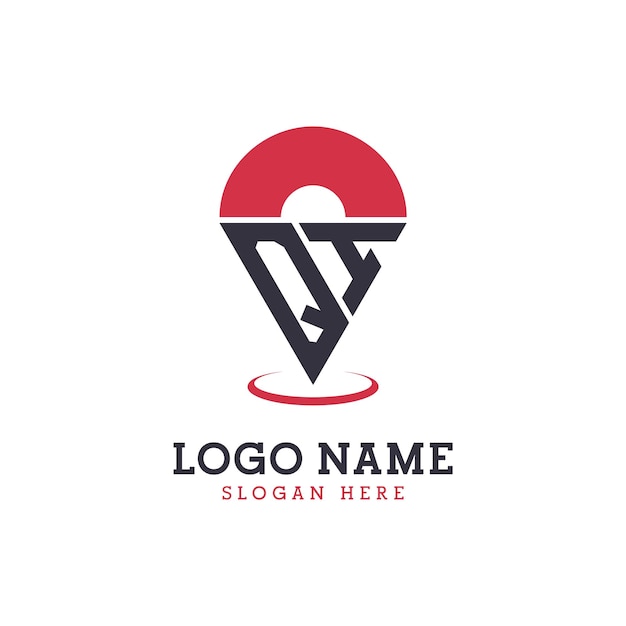 Diseño de icono de ubicación de QI Logotipo moderno de QI Pinpoint para aplicaciones de mapas de navegación y negocios basados en la ubicación