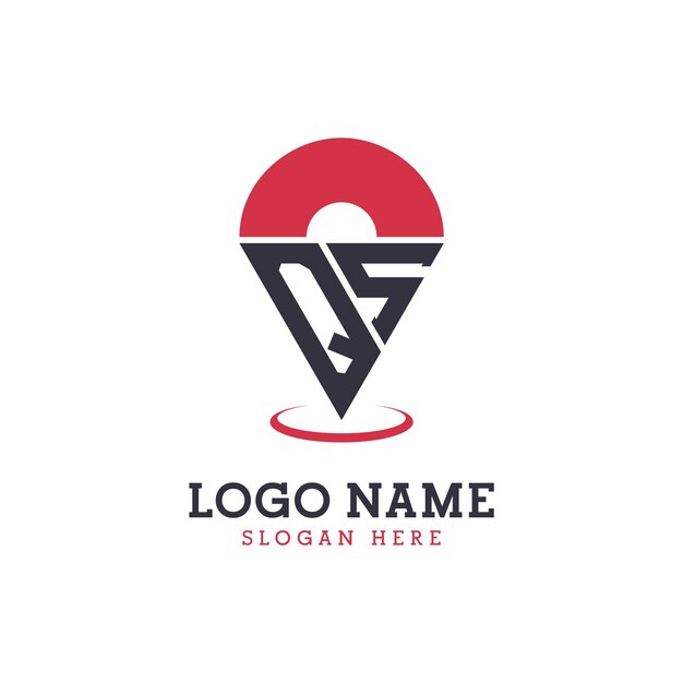 Diseño de icono de ubicación de QS Logotipo moderno de QS Pinpoint para aplicaciones de mapas de navegación y negocios basados en la ubicación