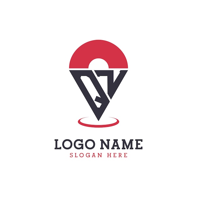 Diseño de icono de ubicación de QZ Logotipo moderno de QZ Pinpoint para aplicaciones de mapas de navegación y negocios basados en la ubicación