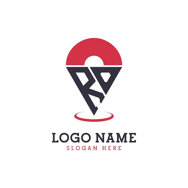 Diseño de icono de ubicación de RO Logotipo moderno de punto de identificación de RO para aplicaciones de mapas de navegación y negocios basados en la ubicación