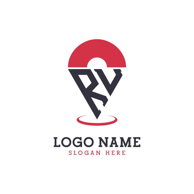 Diseño de icono de ubicación de RU Logotipo moderno de RU Pinpoint para aplicaciones de mapas de navegación y negocios basados en la ubicación