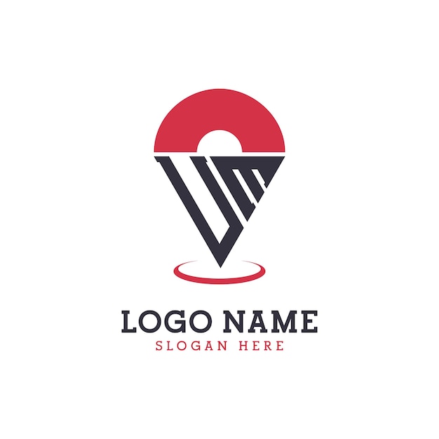 Diseño de icono de ubicación UM Logotipo moderno de punto UM para aplicaciones de mapas de navegación y negocios basados en la ubicación