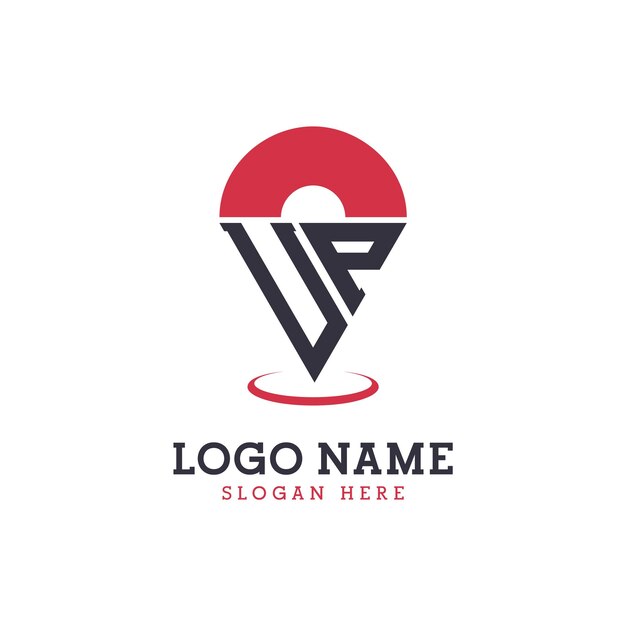 Diseño de icono de ubicación UP Logotipo moderno UP Pinpoint para aplicaciones de mapas de navegación y negocios basados en la ubicación